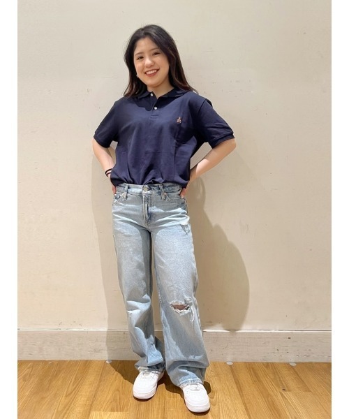GAP（ギャップ）の「ストレッチピケ ブラナンベアポロシャツ(ユニセックス)（ポロシャツ・メンズ・ホワイト/ネイビー/ライラック/ブラック/グリーン/ブラウン・XL/L/XS/S/M）」の15枚目の写真