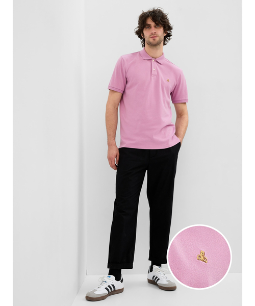 GAP（ギャップ）の「ストレッチピケ ブラナンベアポロシャツ(ユニセックス)（ポロシャツ・メンズ・ホワイト/ネイビー/ライラック/ブラック/グリーン/ブラウン・XL/L/XS/S/M）」の11枚目の写真