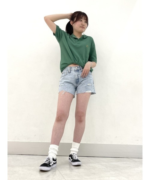 GAP（ギャップ）の「ストレッチピケ ブラナンベアポロシャツ(ユニセックス)（ポロシャツ・メンズ・ホワイト/ネイビー/ライラック/ブラック/グリーン/ブラウン・XL/L/XS/S/M）」の20枚目の写真
