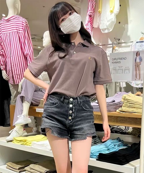 GAP（ギャップ）の「ストレッチピケ ブラナンベアポロシャツ(ユニセックス)（ポロシャツ・メンズ・ホワイト/ネイビー/ライラック/ブラック/グリーン/ブラウン・XL/L/XS/S/M）」の14枚目の写真