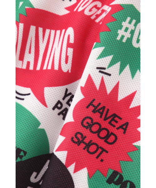 Jack Bunny!!（ジャックバニー）の「【Jack Bunny!!】COOL PASS 半袖ポロシャツ ＜スピーチバルーン柄＞（ポロシャツ・レディース・ホワイト系その他/ブラック系その他・SMALL/MEDIUM/LARGE）」の8枚目の写真