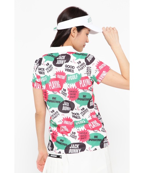 Jack Bunny!!（ジャックバニー）の「【Jack Bunny!!】COOL PASS 半袖ポロシャツ ＜スピーチバルーン柄＞（ポロシャツ・レディース・ホワイト系その他/ブラック系その他・SMALL/MEDIUM/LARGE）」の21枚目の写真