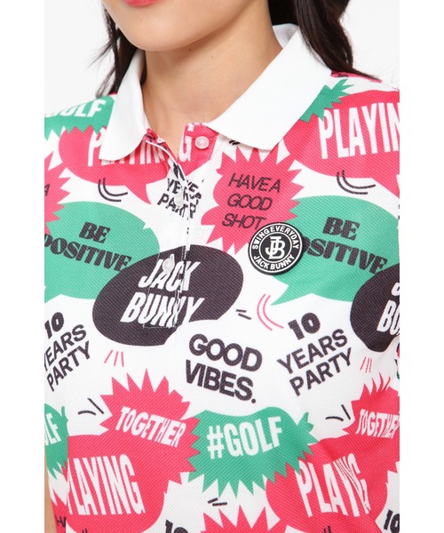 Jack Bunny!!（ジャックバニー）の「【Jack Bunny!!】COOL PASS 半袖ポロシャツ ＜スピーチバルーン柄＞（ポロシャツ・レディース・ホワイト系その他/ブラック系その他・SMALL/MEDIUM/LARGE）」の22枚目の写真
