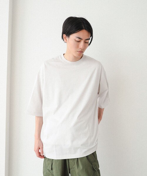 BEAMS(ビームス)の「BEAMS / ルーズ シルケット Tシャツ(Tシャツ/カットソー・メンズ・ブラック/ホワイト系その他6/ブラウン・S/M/L/XL)」の5枚目の写真