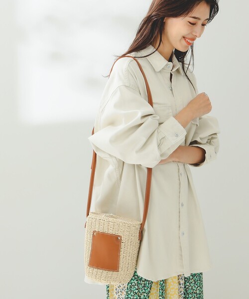 B:MING by BEAMS（ビーミングバイビームス）の「B:MING by BEAMS / フェイクレザー カゴ ショルダー バック（ショルダーバッグ・レディース・ナチュラル/ブラウン・ONE SIZE）」の2枚目の写真