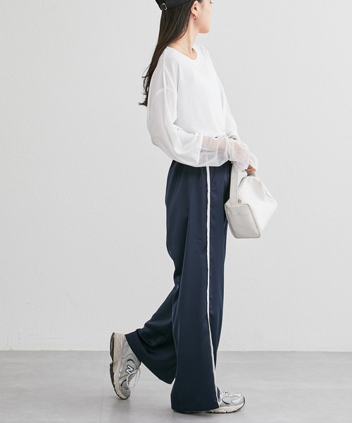 CIAOPANIC TYPY（チャオパニックティピー）の「袖切替シアーTEE（Tシャツ/カットソー・レディース・ホワイト/ブラック/ブルー/グリーン・ONE SIZE）」の12枚目の写真