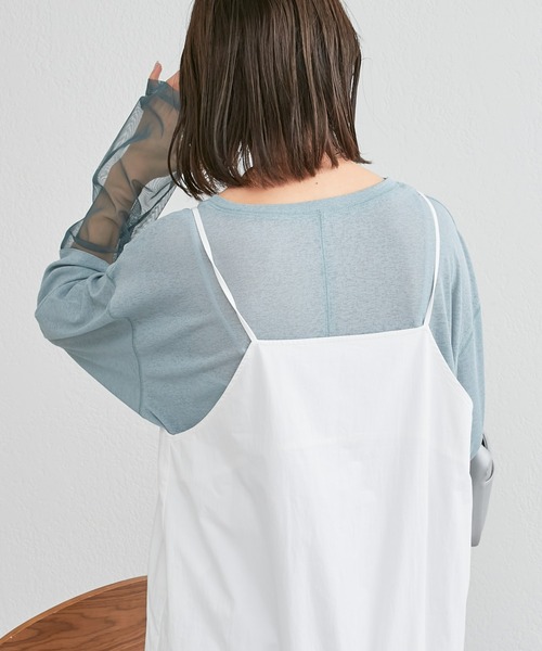 CIAOPANIC TYPY（チャオパニックティピー）の「袖切替シアーTEE（Tシャツ/カットソー・レディース・ホワイト/ブラック/ブルー/グリーン・ONE SIZE）」の19枚目の写真