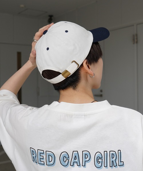 Red Cap Girl（レッドキャプガール）の「【RED CAP GIRL】ブランドロゴ 配色ローキャップ （キャップ・メンズ・ネイビー/グリーン・FREE）」の10枚目の写真