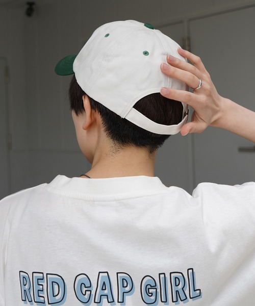 Red Cap Girl（レッドキャプガール）の「【RED CAP GIRL】ブランドロゴ 配色ローキャップ （キャップ・メンズ・ネイビー/グリーン・FREE）」の6枚目の写真