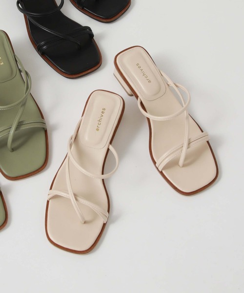 archives（アルシーヴ）の「ラインサンダル（サンダル・レディース・グリーン/ブラック/アイボリー・MEDIUM/LARGE）」の2枚目の写真