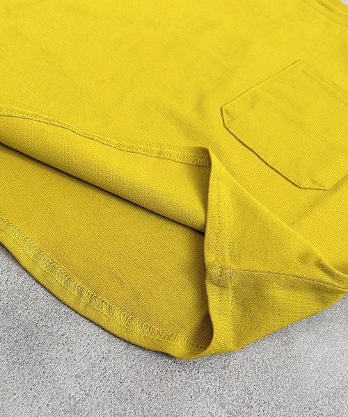 Life Support Products（ライフサポートプロダクツ）の「裾ラウンドポケットT(80～150cm)（Tシャツ/カットソー・キッズ・チャコール/ブルー/オフホワイト/アイボリー/ピンク/モカ/マスタード/ミント・100/110/130/140/80/90/95/120/150）」の9枚目の写真