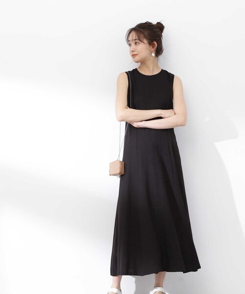 N.（N. Natural Beauty Basic）（エヌエヌナチュラルビューティーベーシック）の「【S Size Line】◆レーヨン麻ノースリーブワンピース（ワンピース・レディース・ベージュ/オレンジ/スミクロ・SMALL/MEDIUM）」の22枚目の写真