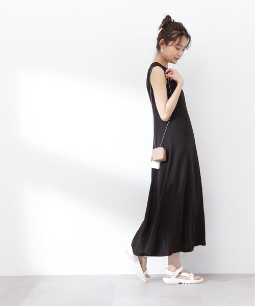 N.（N. Natural Beauty Basic）（エヌエヌナチュラルビューティーベーシック）の「【S Size Line】◆レーヨン麻ノースリーブワンピース（ワンピース・レディース・ベージュ/オレンジ/スミクロ・SMALL/MEDIUM）」の17枚目の写真