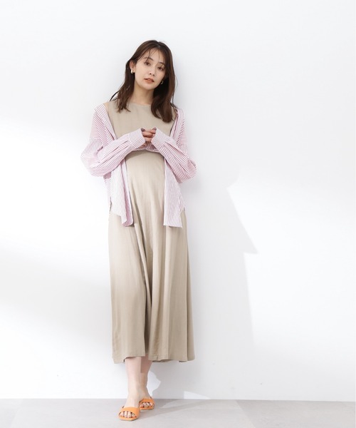 N.（N. Natural Beauty Basic）（エヌエヌナチュラルビューティーベーシック）の「【S Size Line】◆レーヨン麻ノースリーブワンピース（ワンピース・レディース・ベージュ/オレンジ/スミクロ・SMALL/MEDIUM）」の20枚目の写真