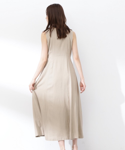 N.（N. Natural Beauty Basic）（エヌエヌナチュラルビューティーベーシック）の「【S Size Line】◆レーヨン麻ノースリーブワンピース（ワンピース・レディース・ベージュ/オレンジ/スミクロ・SMALL/MEDIUM）」の12枚目の写真