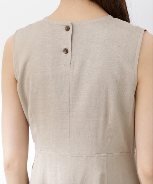 N.（N. Natural Beauty Basic）（エヌエヌナチュラルビューティーベーシック）の「【S Size Line】◆レーヨン麻ノースリーブワンピース（ワンピース・レディース・ベージュ/オレンジ/スミクロ・SMALL/MEDIUM）」の6枚目の写真