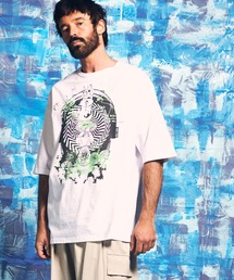 MAISON SPECIAL | 《ユニセックスアイテム》「MACHINE」ハンドプリントオーバーサイズクルーネックTシャツ【MAISON SPECIAL/メゾンスペシャル】(Tシャツ/カットソー)