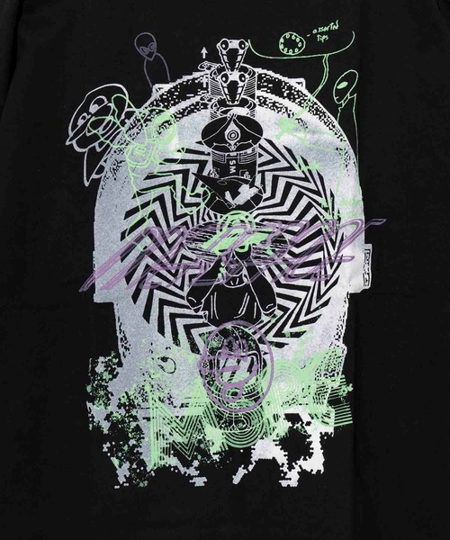 MAISON SPECIAL（メゾンスペシャル）の「《ユニセックスアイテム》「MACHINE」ハンドプリントオーバーサイズクルーネックTシャツ【MAISON SPECIAL/メゾンスペシャル】（Tシャツ/カットソー・メンズ・ホワイト/ブラック・0/1/2）」の9枚目の写真