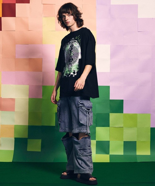 MAISON SPECIAL（メゾンスペシャル）の「《ユニセックスアイテム》「MACHINE」ハンドプリントオーバーサイズクルーネックTシャツ【MAISON SPECIAL/メゾンスペシャル】（Tシャツ/カットソー・メンズ・ホワイト/ブラック・0/1/2）」の15枚目の写真