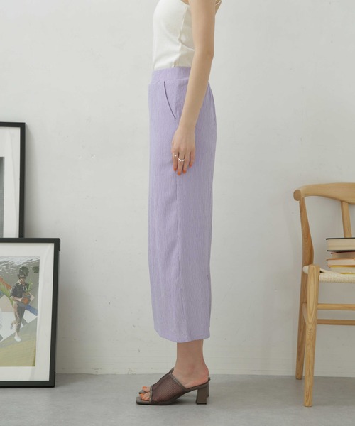 NANO universe（ナノユニバース）の「LB.04/カット楊柳シャーリングスカート（スカート・レディース・クリーム/ブラック/パープル/モカ・FREE）」の22枚目の写真