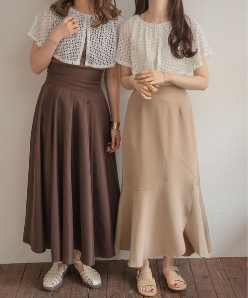 Ambre Neige(アンブルネージュ)の「レースカラートップス/【WEB/EC限定商品】(Tシャツ/カットソー・レディース・アイボリー/ダークブラウン・FREE)」の4枚目の写真