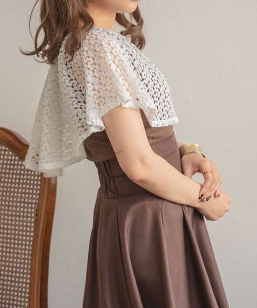 Ambre Neige(アンブルネージュ)の「レースカラートップス/【WEB/EC限定商品】(Tシャツ/カットソー・レディース・アイボリー/ダークブラウン・FREE)」の11枚目の写真