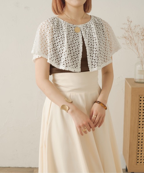 Ambre Neige(アンブルネージュ)の「レースカラートップス/【WEB/EC限定商品】(Tシャツ/カットソー・レディース・アイボリー/ダークブラウン・FREE)」の14枚目の写真