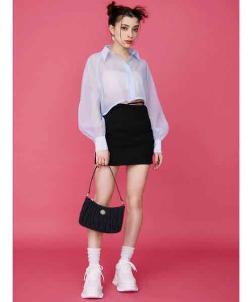 EVRIS（エヴリス）の「シアークロップドシャツ（シャツ/ブラウス・レディース・ブラック/ピンク/ブルー/ホワイト・FREE）」の17枚目の写真