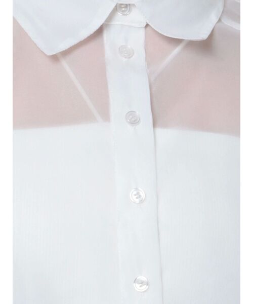 EVRIS（エヴリス）の「シアークロップドシャツ（シャツ/ブラウス・レディース・ブラック/ピンク/ブルー/ホワイト・FREE）」の8枚目の写真