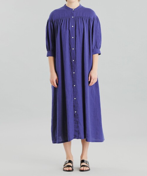 MACKINTOSH PHILOSOPHY（ﾏｯｷﾝﾄｯｼｭ ﾌｨﾛｿﾌｨｰ）の「GREY LABEL リネンシャーリングドレス（ワンピース・レディース・ブラック/ライトブルー・2）」の12枚目の写真