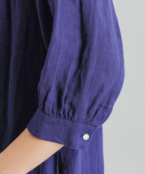 MACKINTOSH PHILOSOPHY（ﾏｯｷﾝﾄｯｼｭ ﾌｨﾛｿﾌｨｰ）の「GREY LABEL リネンシャーリングドレス（ワンピース・レディース・ブラック/ライトブルー・2）」の7枚目の写真
