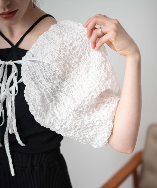 WEGO(ウィゴー)の「WEGO/シアーボレロ(カーディガン/ボレロ・レディース・ホワイト/サックスブルー・FREE)」の6枚目の写真