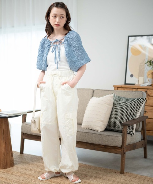 WEGO(ウィゴー)の「WEGO/シアーボレロ(カーディガン/ボレロ・レディース・ホワイト/サックスブルー・FREE)」の17枚目の写真