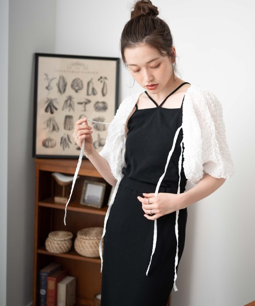 WEGO(ウィゴー)の「WEGO/シアーボレロ(カーディガン/ボレロ・レディース・ホワイト/サックスブルー・FREE)」の8枚目の写真