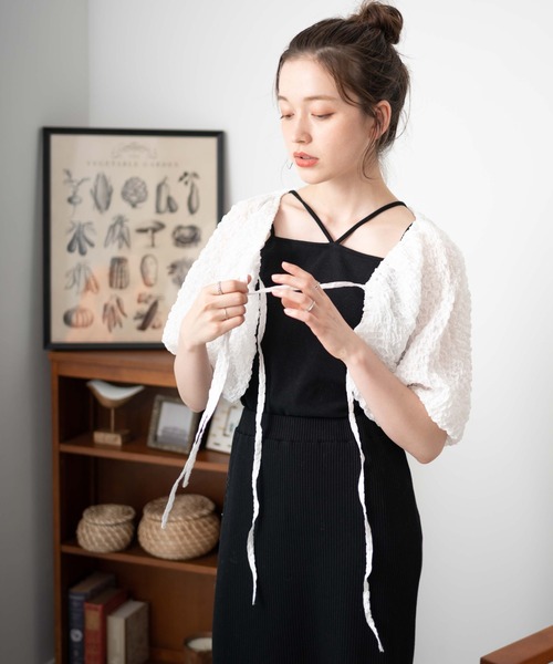 WEGO(ウィゴー)の「WEGO/シアーボレロ(カーディガン/ボレロ・レディース・ホワイト/サックスブルー・FREE)」の9枚目の写真