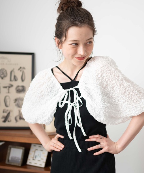 WEGO(ウィゴー)の「WEGO/シアーボレロ(カーディガン/ボレロ・レディース・ホワイト/サックスブルー・FREE)」の10枚目の写真