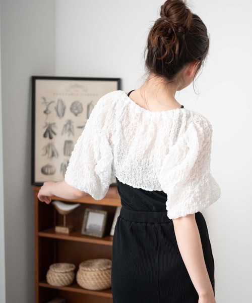 WEGO(ウィゴー)の「WEGO/シアーボレロ(カーディガン/ボレロ・レディース・ホワイト/サックスブルー・FREE)」の12枚目の写真