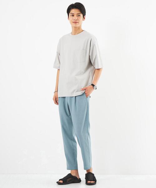 green label relaxing（グリーンレーベルリラクシング）の「クール キシリトール クルーネック Tシャツ（Tシャツ/カットソー・メンズ・ダークグリーン/ターコイズブルー/ホワイト/ライトグレー・S/M/L/XL）」の5枚目の写真