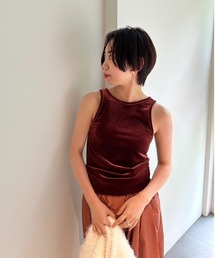 【emmi atelier】2wayベロアタンクトップ