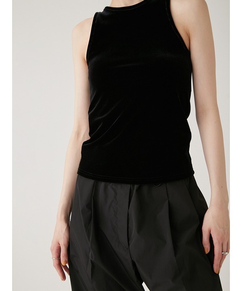 emmi（エミ）の「【emmi atelier】2wayベロアタンクトップ（タンクトップ・レディース・ブラック/バーガンディー/グレー・FREE）」の8枚目の写真