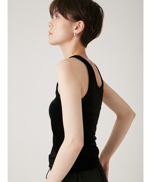 emmi（エミ）の「【emmi atelier】2wayベロアタンクトップ（タンクトップ・レディース・ブラック/バーガンディー/グレー・FREE）」の9枚目の写真