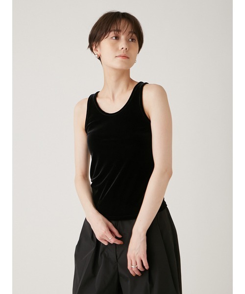 emmi（エミ）の「【emmi atelier】2wayベロアタンクトップ（タンクトップ・レディース・ブラック/バーガンディー/グレー・FREE）」の10枚目の写真