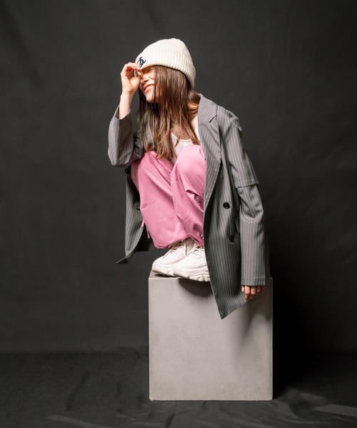 OLIVE des OLIVE（オリーブデオリーブ）の「2WAYスリーブテーラードジャケット　1032070030（テーラードジャケット・レディース・チャコールグレー/ストライプ・FREE）」の21枚目の写真