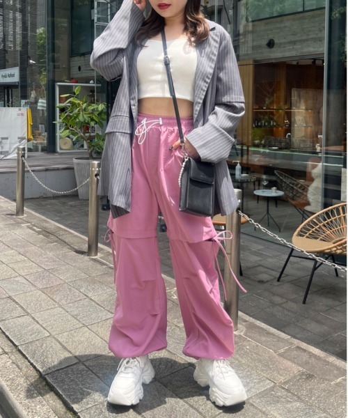 OLIVE des OLIVE（オリーブデオリーブ）の「2WAYスリーブテーラードジャケット　1032070030（テーラードジャケット・レディース・チャコールグレー/ストライプ・FREE）」の12枚目の写真