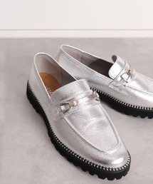 ローファー（シルバー/銀色系・ビットローファー）ファッション