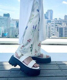 セール】カラーコンビウエッジクロスゴムベルト厚底スポサン