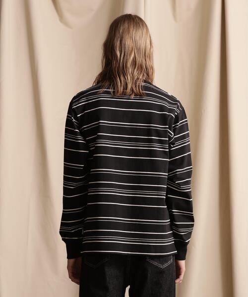schott(ショット)の「【直営限定】Schott/ショット/RANDOM BORDER LS T-SHIRT/ランダムボーダー ロンT(Tシャツ/カットソー・メンズ・ブラック/ナチュラル・L/XL/M/2XL)」の17枚目の写真