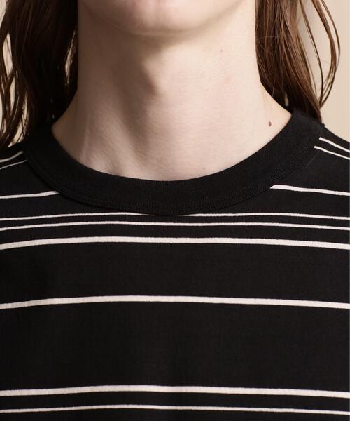 schott(ショット)の「【直営限定】Schott/ショット/RANDOM BORDER LS T-SHIRT/ランダムボーダー ロンT(Tシャツ/カットソー・メンズ・ブラック/ナチュラル・L/XL/M/2XL)」の18枚目の写真