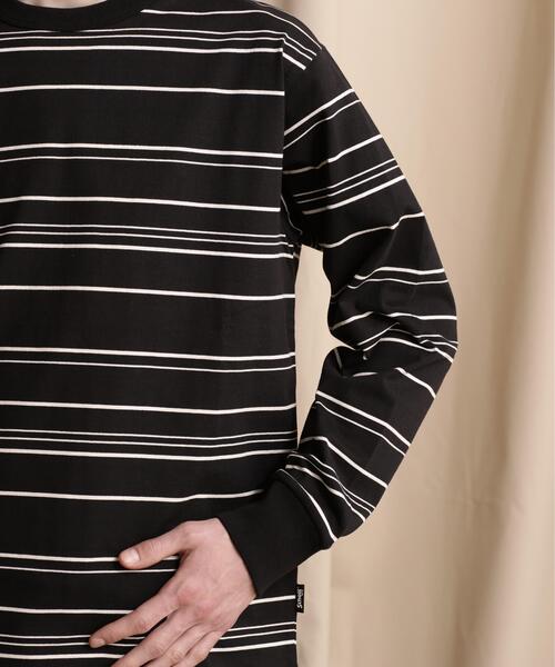schott(ショット)の「【直営限定】Schott/ショット/RANDOM BORDER LS T-SHIRT/ランダムボーダー ロンT(Tシャツ/カットソー・メンズ・ブラック/ナチュラル・L/XL/M/2XL)」の19枚目の写真