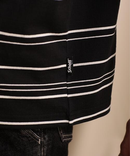 schott(ショット)の「【直営限定】Schott/ショット/RANDOM BORDER LS T-SHIRT/ランダムボーダー ロンT(Tシャツ/カットソー・メンズ・ブラック/ナチュラル・L/XL/M/2XL)」の20枚目の写真